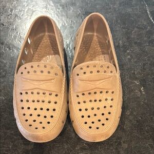 Tan Perforated Loafers